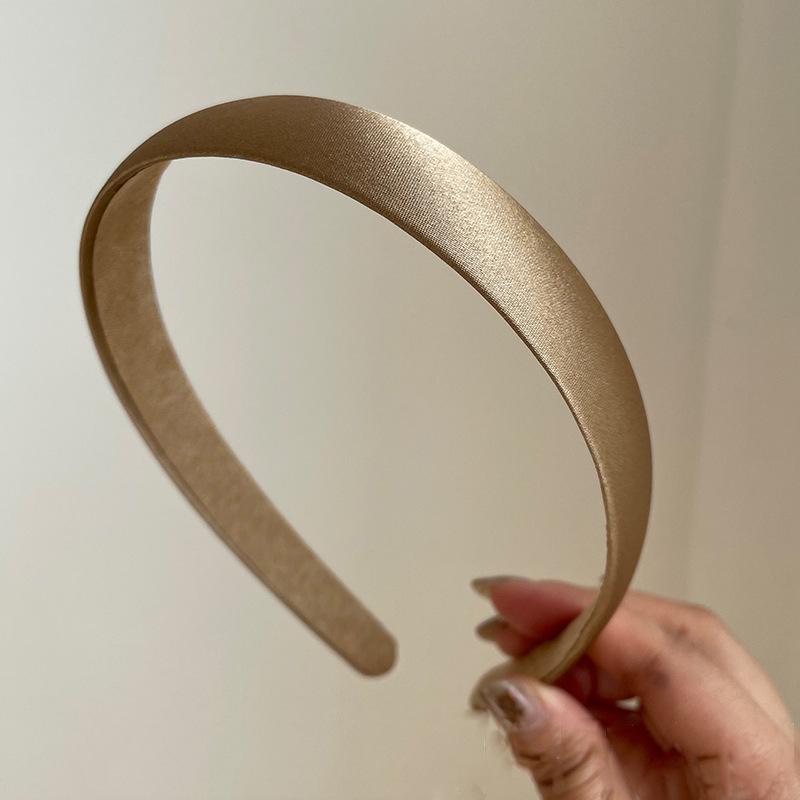 Французская ретро шелковая повязка на голову: Элегантный однотонный женский аксессуар для волос