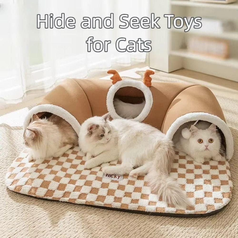 Cartoon Cat Tunnel Toy Creative Cat Bed Cat Accessories Kitten Play Tube Play and Sleep
