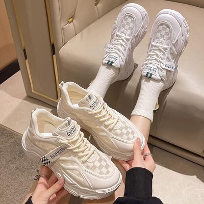 Обувь для папы, женская универсальная белая обувь на толстой подошве, спортивная обувь на весну и лето, повседневная спортивная обувь в сетку, одинарные туфли