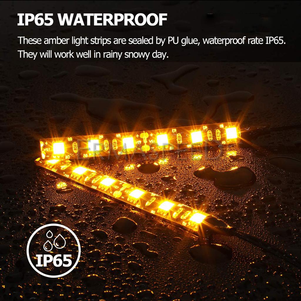 Пара гибких передних вилок мотоцикла, светодиодные полосы указателей поворота, индикаторы фар, янтарный универсальный для мотоцикла