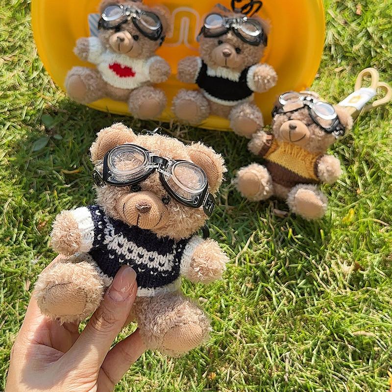 Плюшевый мишка Стильный брелок с красочным свитером и дизайном Очаровательный