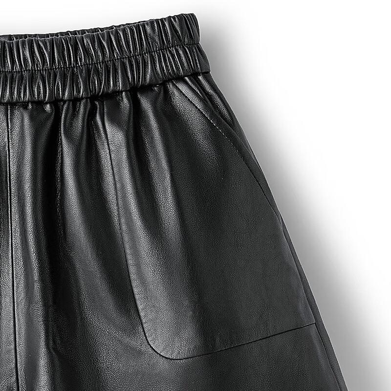 Women's High-Waisted Faux Leather Wide-Leg Shorts
