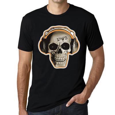 Мужская футболка с рисунком - Headphones Music Skull - Мужская рубашка DWS