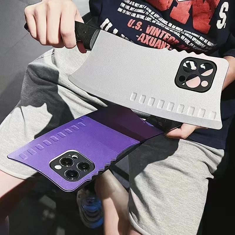 Чехол для кухонного ножа с 3D-мультяшным рисунком для iPhone16 15 13 12 11 14 Pro Max Xs 7 8 Plus, забавный узор в форме кухонного ножа, мягкий чехол для Samsung S24 S23Ultra