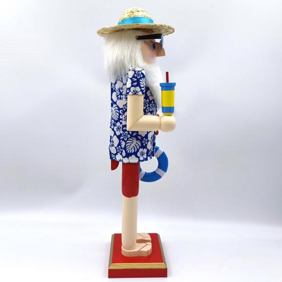 Летний Санта-Щелкунчик Традиционный гавайский тематический пляжный Санта-Щелкунчик Фигурка День на пляже Рождественский декор из деревянного Щелкунчика