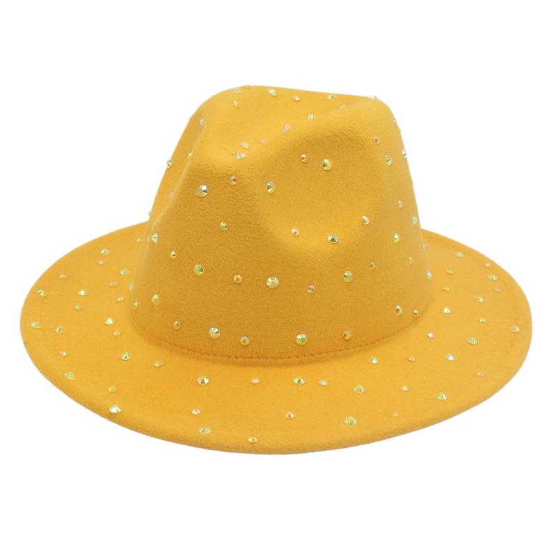 Фетровая шляпа, украшенная бриллиантами, дизайнерская, носимая, мужская и женская, цилиндр, стиль джазовой шляпы