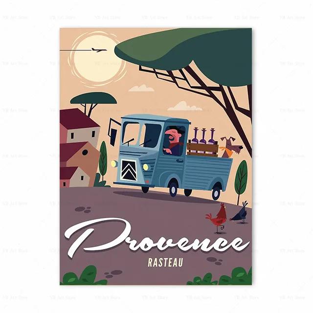 Франция Париж Прованс Амальфи Знаменитый Городской Пейзаж Принт Искусство Холст Постер Для Украшения Гостиной Домашняя Настенная Картина