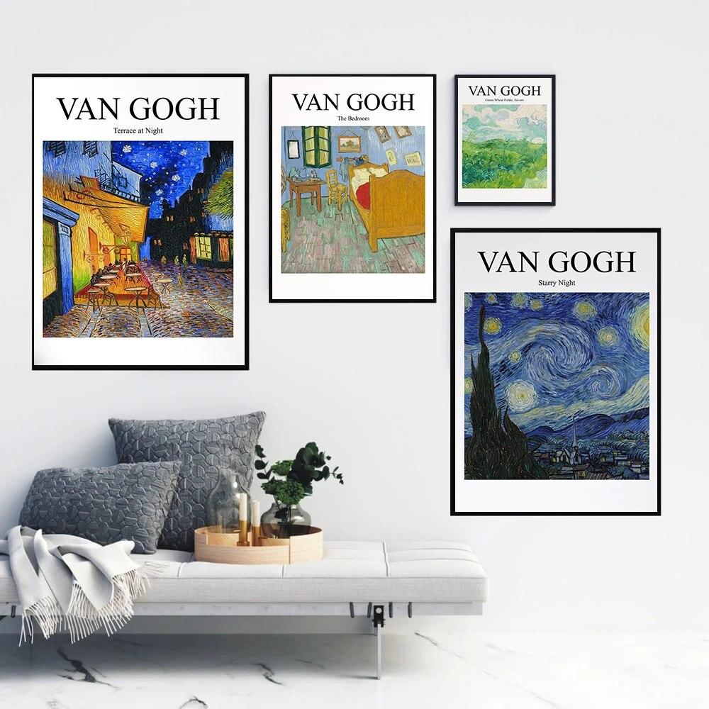 Знаменитый Ван Гог кафе Терраса ночью Репродукции картин маслом на холсте Плакаты и принты Настенная картина для гостиной