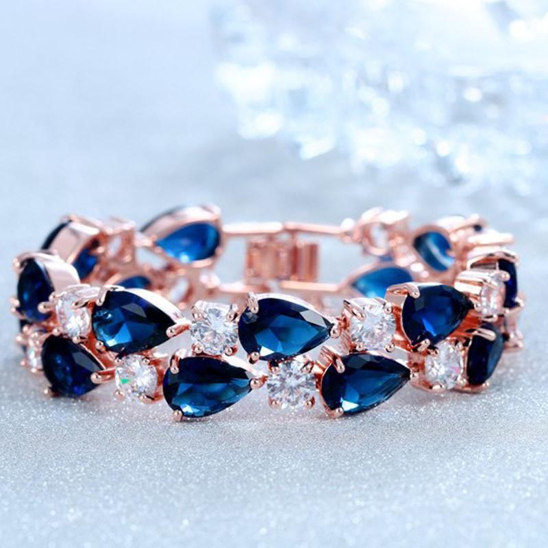 Женский ювелирный браслет с горным хрусталём