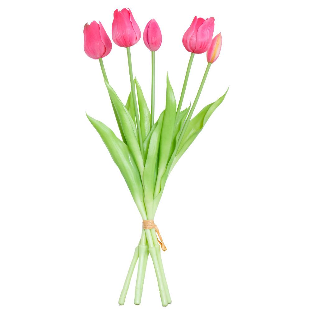 Букет тюльпанов осенней вишни, мягкий резиновый материал, гостиная, светлый роскошный обеденный стол для помещений, высококачественное имитационное цветочное украшение