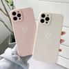 Cute Love Heart Soft Bumper Phone Case For iPhone 16 15 14 13 12 11 Pro X XR XS Max 8 7 Plus Mini Candy Matte Shockproof Cover