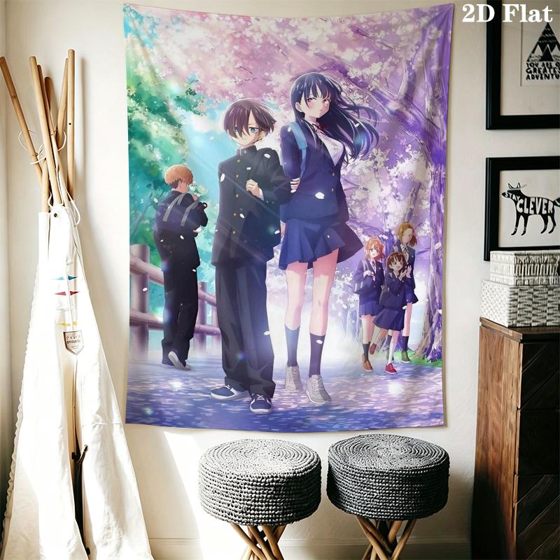 The dangerous thing in my heart Wall Tapestry Aesthetic Wall Hanging Printed Fabric Blanket Decorative Tapestries for Bedroom Living Room Home Decor