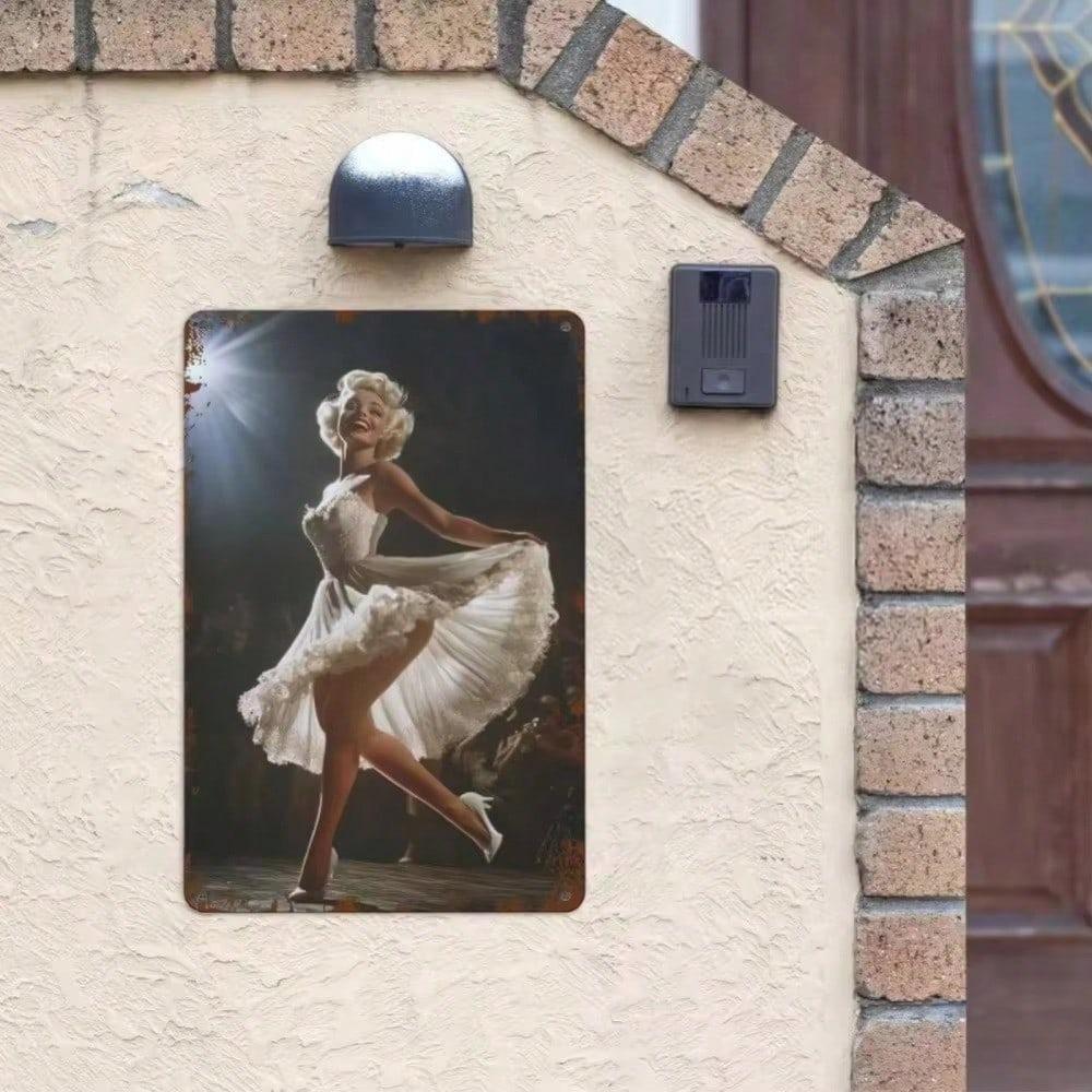 Винтажная металлическая танцующая фигурка Настенное искусство 8x12 дюймов Ретро Железный знак Домашний декор Для гостиной Спальни Прочная скульптура