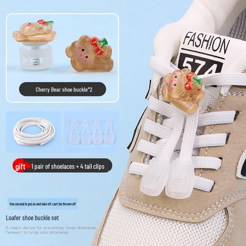 Мультяшная застежка-пряжка для шнурков без завязывания для детей