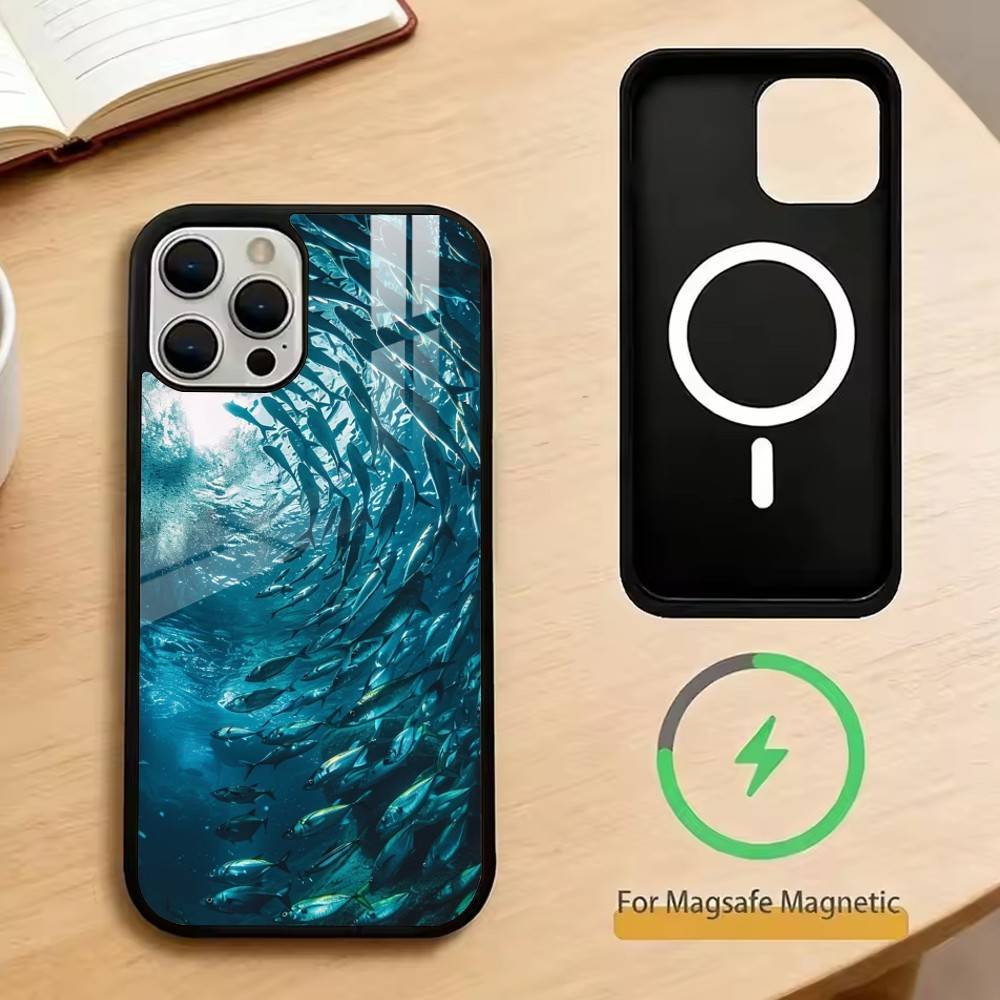 The Underwater World Texture Phone Case For iPhone17,16,15,14,13,12,11 Plus,Pro Magnetic with Magsafe Wireless Charging