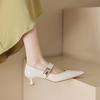 Весна осень Новые Ретро туфли Элегантные Остроносые Женские туфли-лодочки Модная обувь с мелким вырезом Стройные женские туфли на высоком каблуке Zapatos Mujer