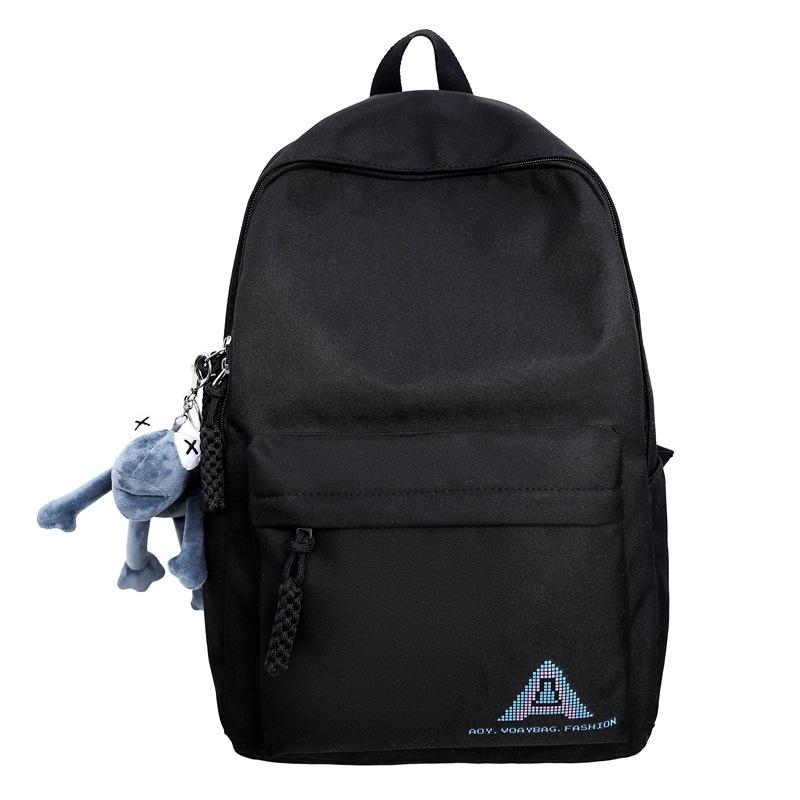 Студенческая школьная сумка, женский рюкзак большой емкости, однотонный мужской рюкзак