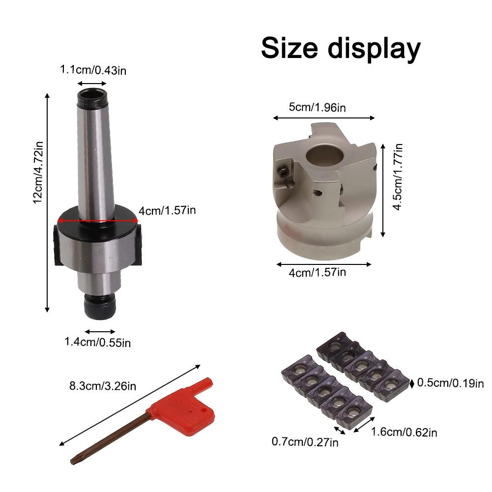 Фреза торцевая 4-х канавочная MT2-FMB22 400R 50 мм + 10 шт. твердосплавных пластин APMT1604