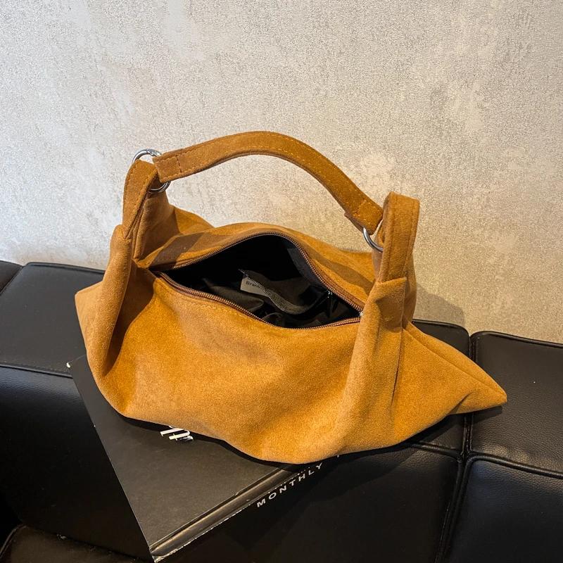 Women New Fashion Big Soft Handbags and Purses Vintage 2024 Winter Trend Simple Y2K Crossbody Bag Lady Shoulder Bag