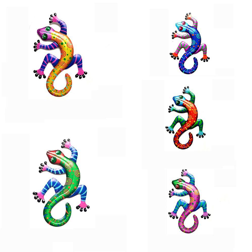 Lizard Outdoor Home Sculptures Iron Art Decoration Metal Gecko Lizard Art Hanging Iron Art Gecko