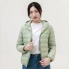 Autumn and winter new women's light stand-up collar hooded down jacket white duck down women's slim fit large size light jacket