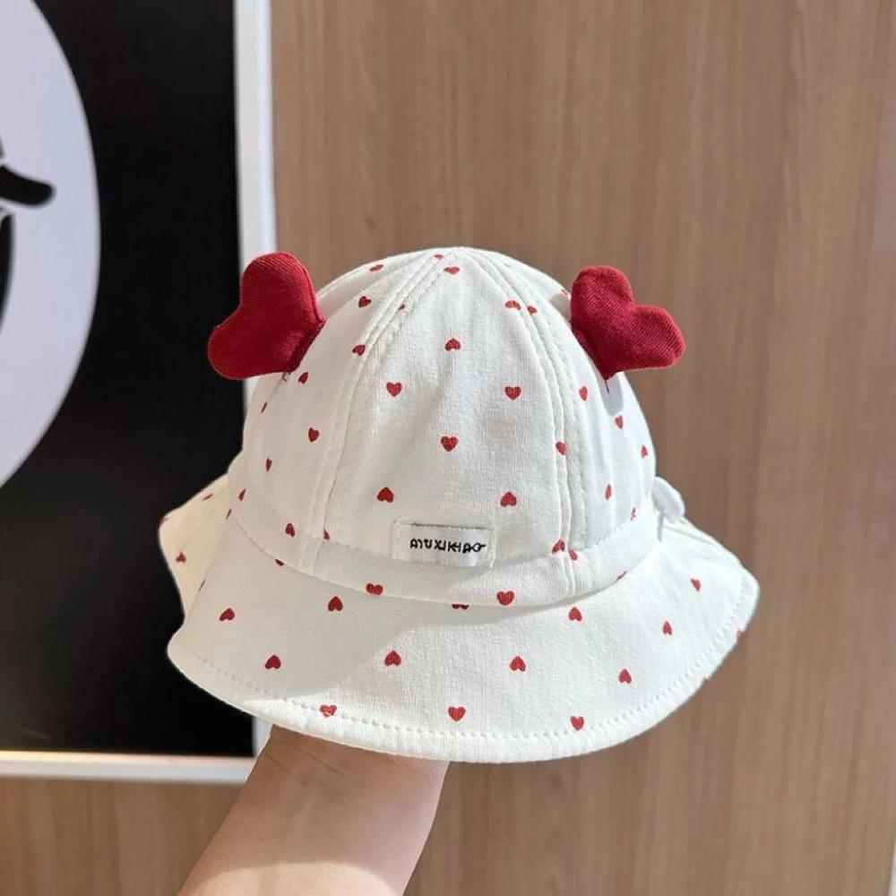 Baby fisherman hat spring and fall thin section sweet and lovely sunshade fisherman hat summer sun hat