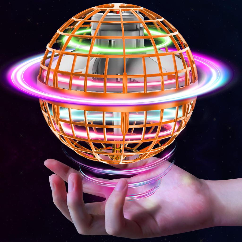 Tikduck Flying Ball Gyro Flying Light Ball Toy Парящий Бумеранг Spinner Вращение с RGB подсветкой USB перезаряжаемый мини-дрон для детей и взрослых Популярный