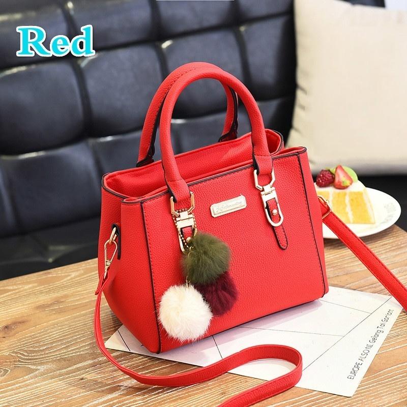 Модные женские сумки Hairball PU Leather Totes Bag Сумка с верхней ручкой Crossbody Сумка через плечо Сумка на плечо