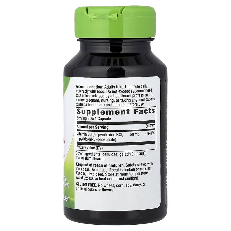 Vitamin B6, 50 mg, 100 Capsules