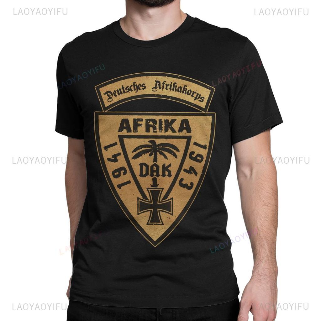 Футболки с круглым вырезом DAK Deutsches AfrikaKorps Africa 1941-43 Wehrmacht для мужчин и женщин, из чистого хлопка, с коротким рукавом.