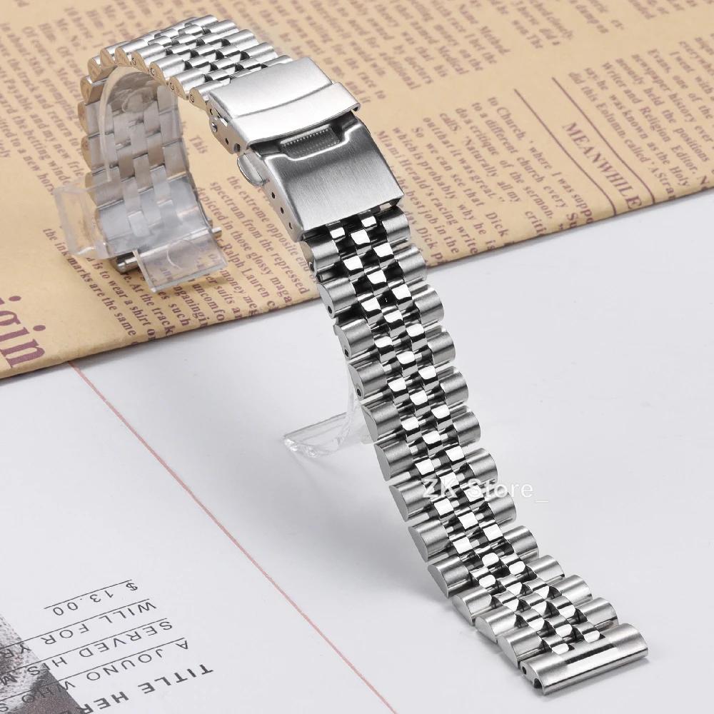 Прямой стальной браслет для Jubilee SKX007/009 Изогнутый металлический ремешок для часов 18 мм 19 мм 20 мм 21 мм 22 мм Браслет