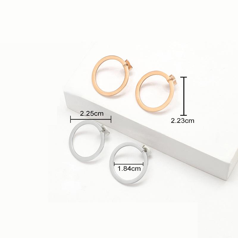 Новые круглые серьги из нержавеющей стали с гальваническим покрытием, французские легкие роскошные серьги в стиле темперамент, модные геометрические серьги для женщин