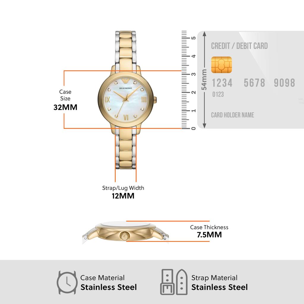 Emporio Armani Ladies Watch Analog Stainless Steel AR11513