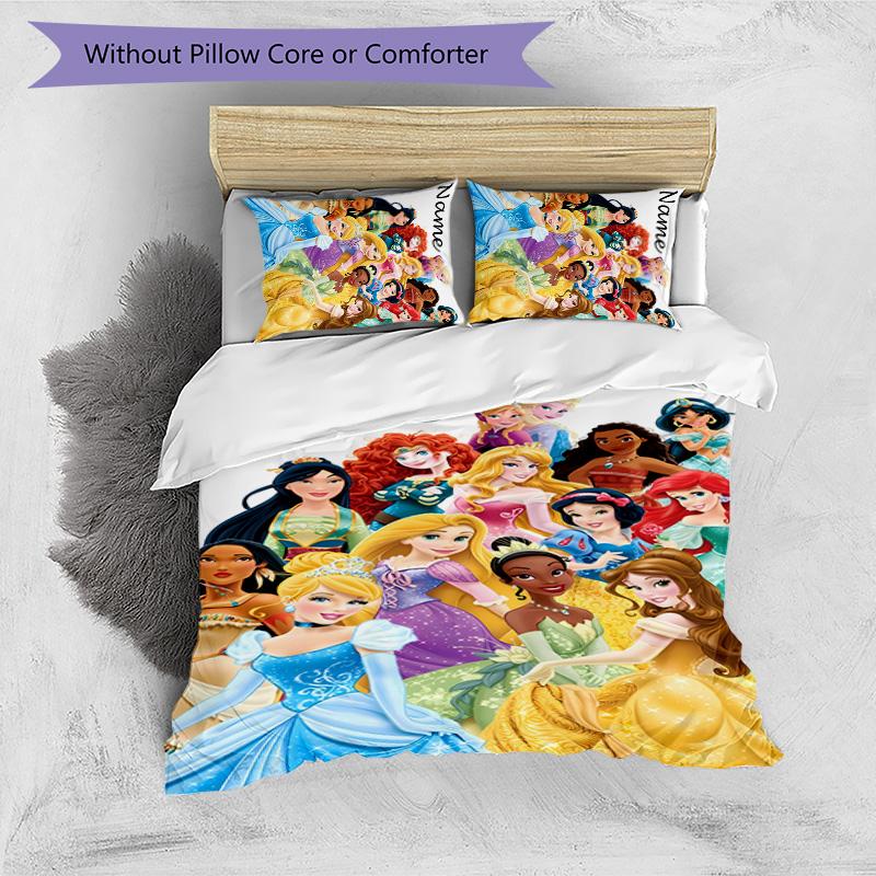 3pcs Princess1 Cover Set - Personalized Name, HD Printed Bedding with 1 Cover and 2 Pillowcases - Perfect for Home Decor, Easy Care