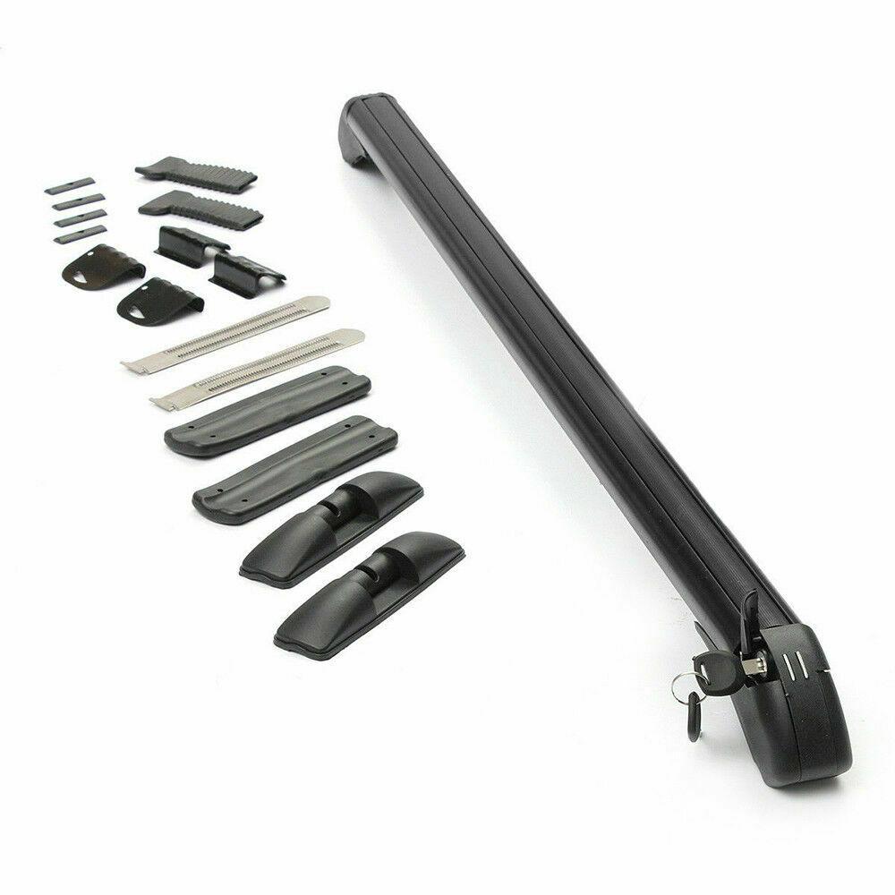 1 пара универсальных багажников на крышу автомобиля, рейка, черный алюминиевый багажник с замком наверху автомобиля