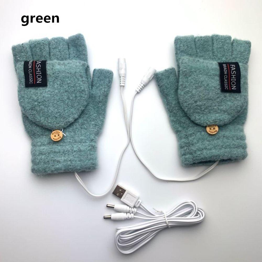 Зимние теплые перчатки-варежки с подогревом, электрические перчатки с подогревом от USB, перчатки-грелки с полными и половинными пальцами