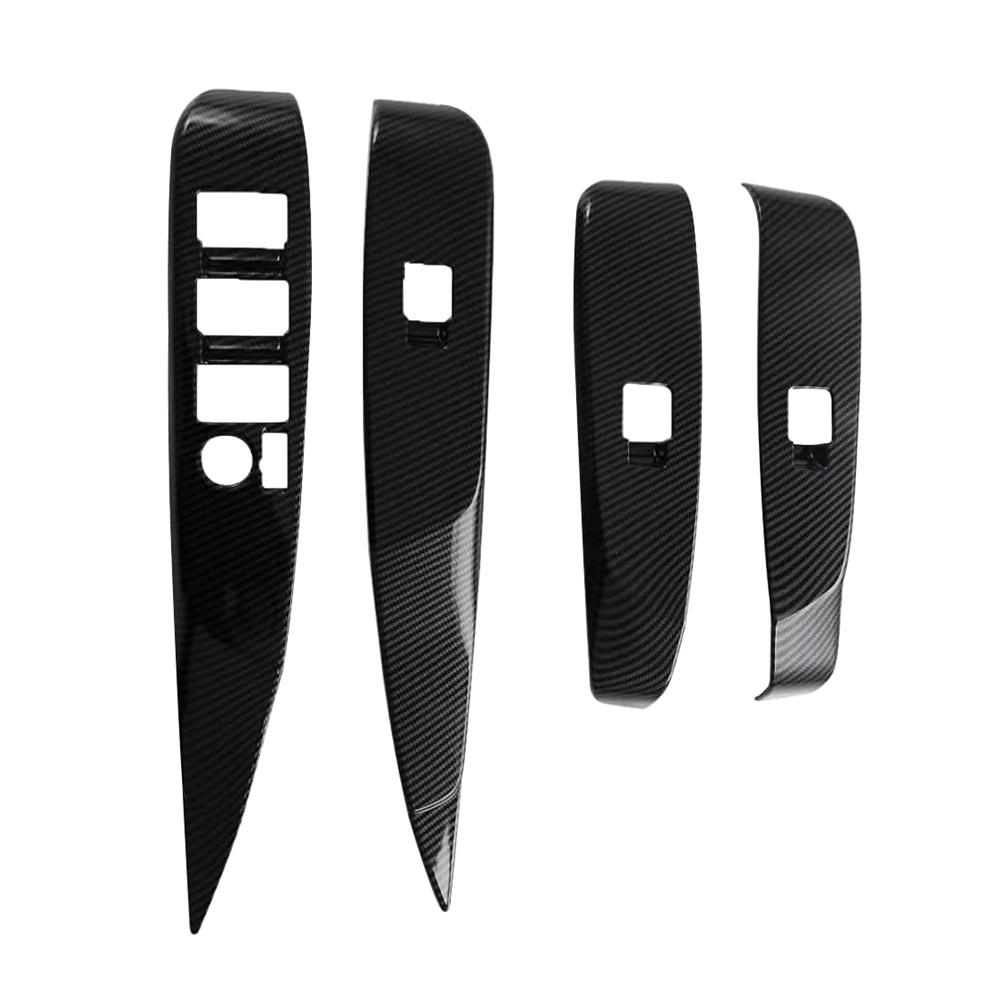 4Pcs Carbon Fiber Look Car Window Lift Switch Panel Trims For Toyota Camry 2024
