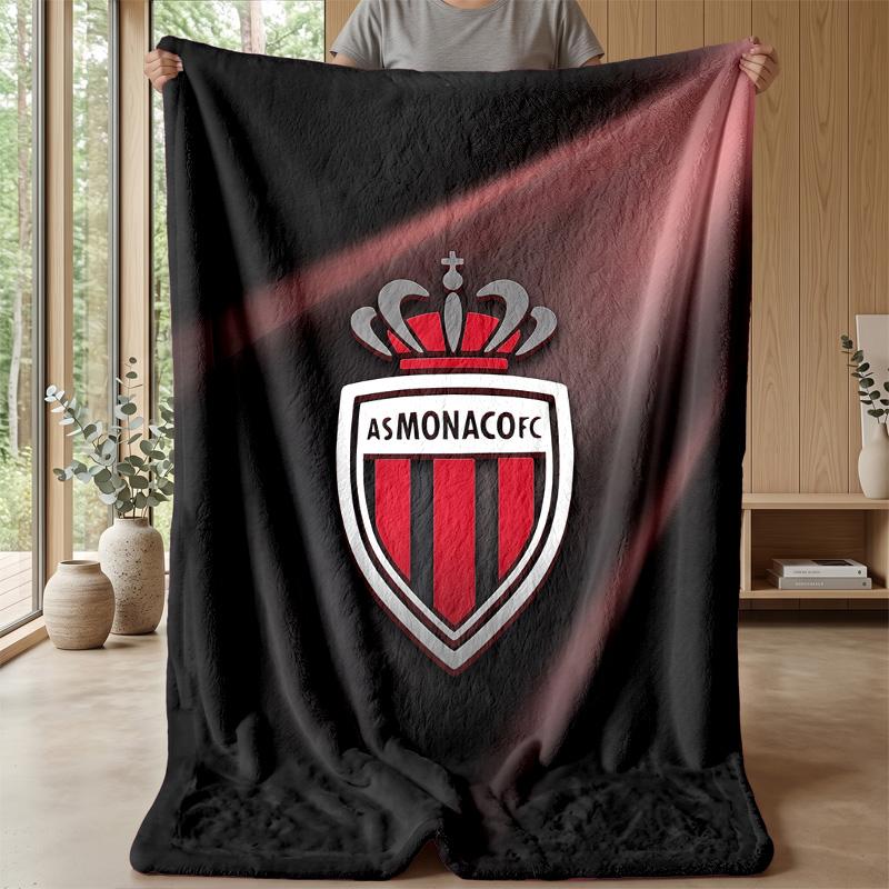Monaco FC Soft Flannel Fleece Blanket Lightweight Cozy Warm Throw Blanket For Sofa Bed Home Decor