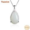 Танциз Стерлингового Серебра 925 Классическое Женское Нефритовое Ожерелье Кулон Циркон Модный Подарок