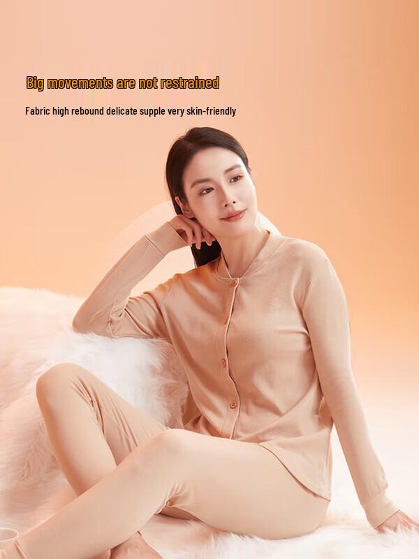 Hengyuanxiang Женский термокардиган из 100% чистого хлопка с антибактериальной обработкой 10A