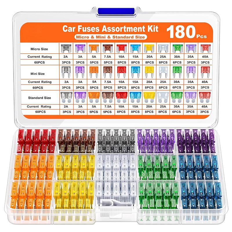 Car Fuses Assorted Kit Mini Standard Micro with Box 180Pcs 300Pcs