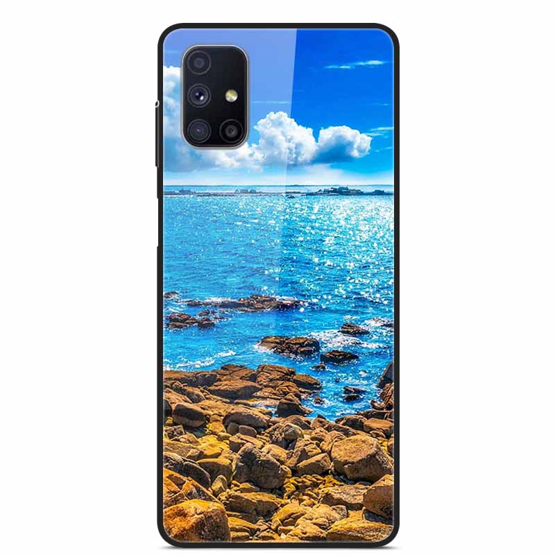Стеклянная задняя крышка для Samsung Galaxy M51 M31 Чехол Жесткий чехол из закаленного стекла для Samsung A71 A51 Чехол A 51 71 M 51 31 Funda Coque