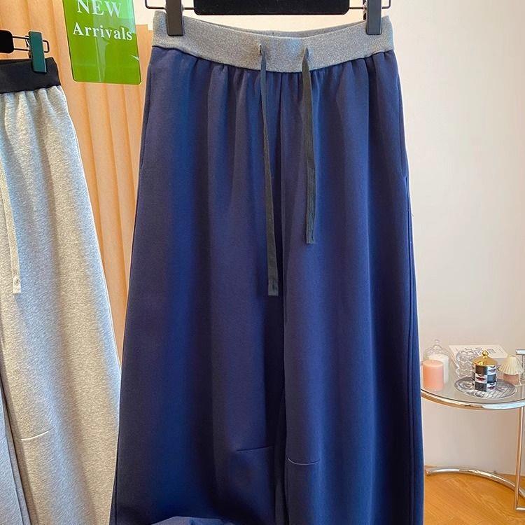 Plus Size Fleece-Lined Straight Leg Sweatpants - Women's 2025 New Casual Versatile Joggers