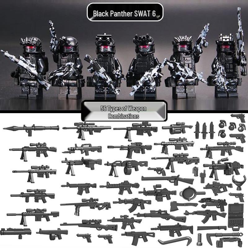 Совместимая минифигурка LEGO Пулемет: Сборный конструктор «Спецназ Военной Полиции» для Мальчиков