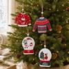 Metal Christmas Hanging Ornament Lightweight Christmas Sweater Ornament Character Candy Cane Ornament Festive For Christmas Tree