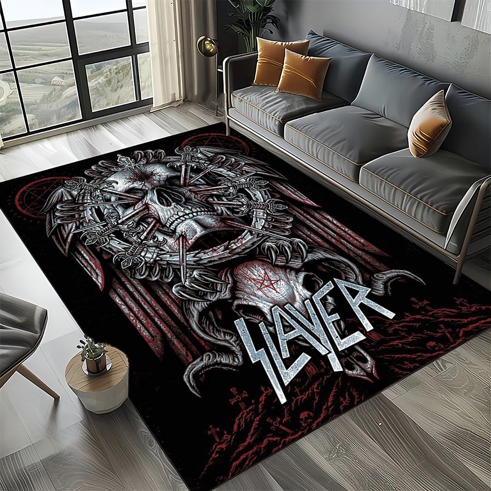 2025 Новый стиль Slayer Хэви-метал группа Знак Ковер Коврик для Гостиной Спальни Дома Украшение Дивана, Детский Игровой Нескользящий Напольный Коврик