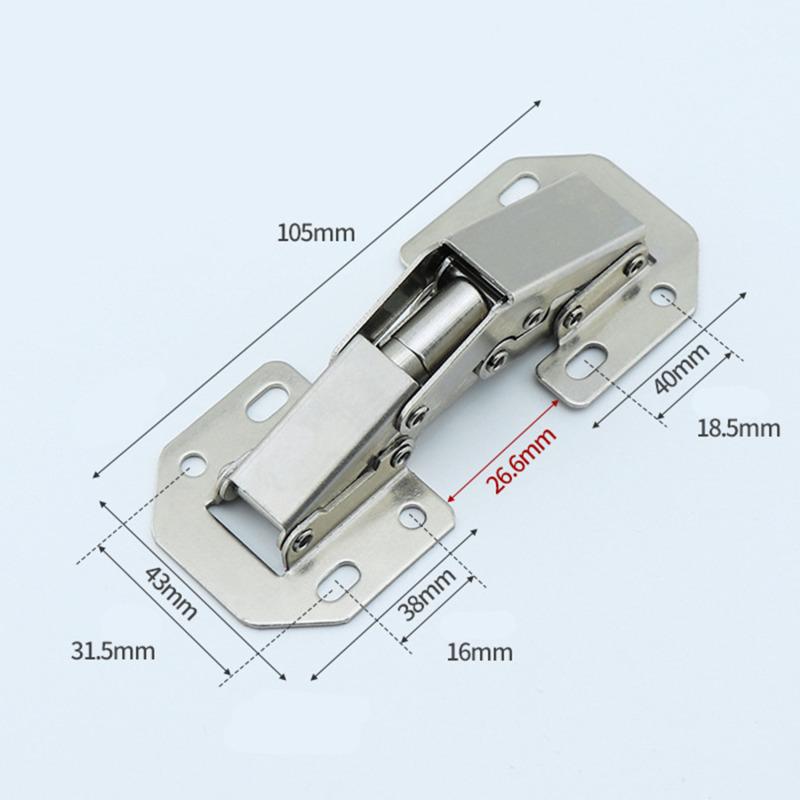 Soft Close No Punching Required Spring Hinges,No Pre-drilled Noiseless Hidden Concealed Cabinet Hinge Furniture Hinge