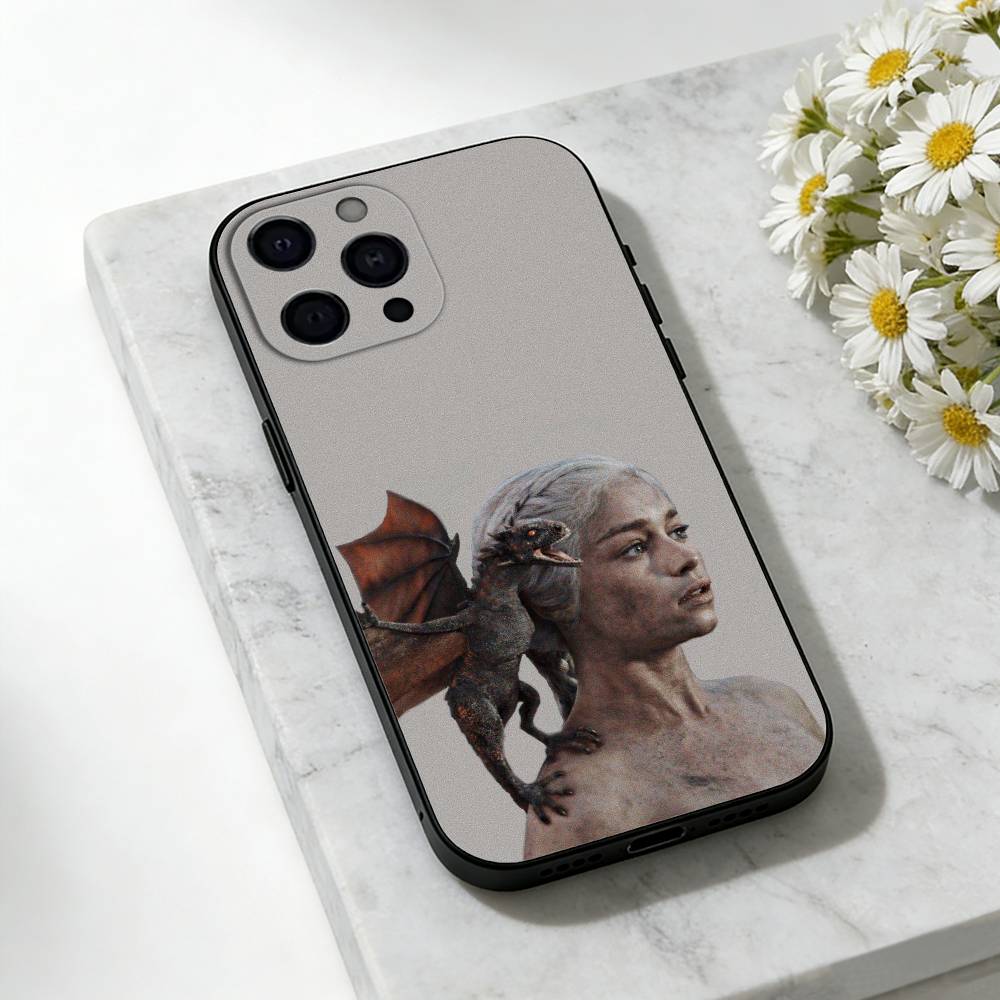game of thrones-Dragon Mother Thrones Phone Case For iPhone 17,16,15,14,13,12,11 Plus,Pro,Max,Mini Silicone black Soft Cover