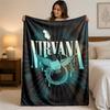 Фланелевое одеяло с принтом Nirvana, уютное, легкое, плюшевое покрывало для кровати, дивана, домашнего использования