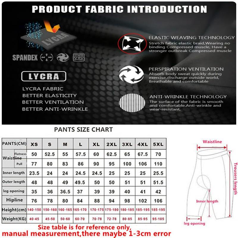 Mens Cycling Shorts With 3 Pockets Quick-Dry Breathable Padding Road Mountain Bike Ride